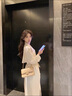 妤遇（YUUZYUUS）品牌女裝小個(gè)子風(fēng)衣外套女中長(zhǎng)款2025春秋新款韓版百搭系帶大衣 米白色 M 建議115-125斤 曬單實(shí)拍圖