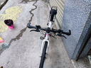 翰鷗斐碳纖維進口品質(zhì)山地自行車女款變速青少年公路校園減震單車24寸男 輻條輪【加厚輪胎】炫彩白 21速 26寸 曬單實拍圖