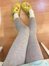 貓人（MiiOW）打底褲女九分褲春秋款高腰顯瘦無痕內(nèi)搭壓力瘦腿外穿保暖瘦身打底 【淺灰-1條裝】 均碼 (建議80-140斤) 曬單實拍圖