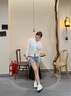 Calvin KleinJeans25早秋新款女士亞麻混紡ck通勤修身圓領(lǐng)針織開衫44C312G YC9-牛乳白 XS 曬單實拍圖