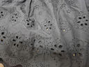 MsShe【全棉重工鏤空刺繡小衫】大碼女裝2025夏裝胖mm巨遮肚上衣 藏青藍色現(xiàn)貨 3XL 曬單實拍圖