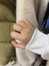 黃金心心相連戒指女生開口指環(huán)愛心金包銀送女士女友老婆生日禮物 心心相連戒指 曬單實拍圖