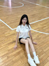 安踏運(yùn)動(dòng)套裝女夏季polo衫女短袖T恤短褲女速干冰絲寬松透氣休閑套裝 純凈白/黑 M 適合100-120斤 曬單實(shí)拍圖