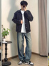 森馬（Semir）牛仔外套男25秋復古水洗輕工裝夾克小寬松上衣中性款109125108113 曬單實(shí)拍圖
