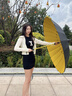 愛(ài)上雨自動(dòng)長(cháng)柄抗風(fēng)防暴雨傘晴雨兩用結實(shí)耐用加厚加固超大號男款雙人傘 最新【黑膠+防水套】24骨活力黃 曬單實(shí)拍圖