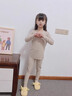 moonkids兒童德絨蠶絲保暖內衣套裝秋冬加絨女童打底衫小寶寶秋衣秋褲發(fā)熱 8128奶茶色套裝【德絨-雙面磨毛 130 cm 曬單實(shí)拍圖
