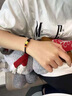 中國黃金（CHINA GOLD）黃金六字真言手鏈男女款足金箴言轉(zhuǎn)運珠編織手繩生日禮物送男友 【今/次日達】六字真言手鏈【黑繩】約0.5g 曬單實拍圖