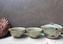 澤名家汝窯蓋碗茶杯大號單個泡茶手抓壺防燙手泡茶杯功夫旅行茶具 秘黃快客 秋日芙蓉 曬單實拍圖