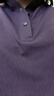 羅蒙長(cháng)袖T恤男士秋季新款高端商務(wù)休閑中年翻領(lǐng)polo打底衫 烏梅紫 3XL 曬單實(shí)拍圖