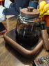 石茗堂小型新款胡桃木電陶爐蒸煮茶壺加厚耐高溫玻璃燒水泡茶實(shí)木煮茶器 01胡桃木爐+煙灰圓型胡桃木壺 曬單實(shí)拍圖