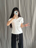SPAOSP短袖t恤女2025年夏季新款緊身圓領(lǐng)設(shè)計(jì)感修身衣服SPDX25AT01XY 曬單實(shí)拍圖