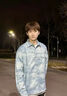 MMOPTOP日系扎染翻領(lǐng)襯衫秋季男潮流痞帥寬松長袖襯衣外套MCS23藍L 曬單實拍圖