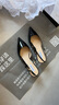 NINE WEST【明星同款】玖熙包頭涼鞋女中跟2025夏季新款尖頭后空法式高跟鞋 黑色 36 曬單實(shí)拍圖