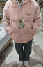 大嘴猴（paul frank）童裝冬季棉服2025秋冬款中大童舒適保暖時(shí)尚男女童外套 淺粉 150 曬單實(shí)拍圖
