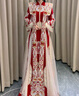 枝己秀禾服新娘婚紗2025新款情侶結(jié)婚中式禮服古裝嫁衣敬酒服鳳冠霞帔 231109（僅女裝） L 曬單實拍圖