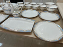 藝汐 歐式餐具整套家用高檔骨瓷景德鎮釉下彩碗盤(pán)套裝輕奢送禮喬遷 微波爐適用丨皮箱裝丨 60件套 曬單實(shí)拍圖