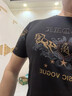 花花公子高端款短袖t恤男士冰絲半袖夏裝絲光棉刺繡寬松中年打底上衣服潮 X318黑色 L /170【建議120-140斤】 曬單實拍圖