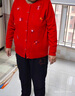恒源祥【年服系列】品質(zhì)純羊毛針織衫中老年毛衣媽媽本命年開衫外套婚宴 紅色 M 建議95斤以下 曬單實(shí)拍圖