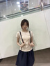 唐菓蜜連衣裙女夏季2025新款女裝韓系甜妹減齡學院風小個子套裝裙夏天 杏粉上衣+藏青裙子 M 曬單實拍圖