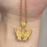 中銀億金花絲蝴蝶黃金項鏈女古法足金吊墜掛墜生日中秋節禮物送女友老婆 古法花絲蝴蝶吊墜+足金鏈-活動(dòng)款【金重約5.2g】 曬單實(shí)拍圖