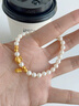 中國黃金（CHINA GOLD）淡水珍珠手串女新款足金福袋金珠簡約七夕情人節(jié)禮物送女朋友老婆 多金福袋珍珠手串4-5mm 約0.7g玫瑰禮盒 曬單實(shí)拍圖