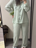 維多利亞的秘密 田曦薇同款 夏季宅度假水光綢家居服絲滑涼感長(zhǎng)袖長(zhǎng)褲睡衣套裝女 3ZVS淺翡翠綠-提花 11269319 S 曬單實(shí)拍圖