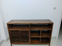 領(lǐng)秀嘉園新中式儲藏柜實(shí)木茶水柜茶邊柜餐邊柜雜物柜茶具置物柜架展示矮柜 A款胡桃色（裝修百搭）140x38x90cm 曬單實(shí)拍圖