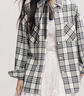 森馬（Semir）[商場同款]長袖襯衫女中長款oversize春2025格紋上衣101125105007 曬單實拍圖