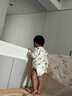 婧麒（JOYNCLEON）嬰兒衣服秋冬連體衣純棉新生兒季男女寶寶夾棉保暖對開(kāi)哈衣服爬服 中開(kāi)星月奶白 80cm 9-18個(gè)月，體重8.5-10kg 曬單實(shí)拍圖