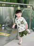 G.DUCKKIDS小黃鴨童裝男童夏裝套裝兒童裝夏季短袖寶寶衣服中小童短褲兩件套 綠色 90 尺碼1~2歲【 80-90cm】 曬單實(shí)拍圖