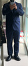法蒙澤西服套裝男士三件套商務(wù)職業(yè)正裝小西裝男結(jié)婚新郎上班修身外套男 藏青色(西服+西褲+襯衫+大禮包) 3XL【140-155斤】 曬單實拍圖