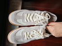 百麗（Belle）劉雯同款散文詩(shī)復古德訓鞋女25簡(jiǎn)約情侶同款休閑鞋B0992AM5預售 米白-高幫女款（內增高2cm） 39 (245mm) 曬單實(shí)拍圖