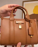 NINE WEST 玖熙戴妃包2024年新款斜挎包真皮輕奢女包高級感手提包七夕禮物 桃木深棕 曬單實(shí)拍圖