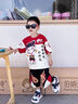 G.DUCKKIDS哪吒衣服男童夏裝短袖套裝2025年新款洋氣男寶寶夏季痞帥兒童薄款 紅色 120 cm 曬單實拍圖