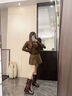 達芙妮（DAPHNE）西部牛仔中筒靴女2025新款秋季厚底美拉德褲管機車(chē)辣妹騎士短靴子 J654027/棕色 35 曬單實(shí)拍圖