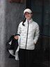 波司登2025新款沖鋒衣鵝絨服女短款三合一防風(fēng)防水保暖外套B250331302 月光白/黑色|8050/8056|80MC XS 155/80A 體重約100斤以內(nèi) 曬單實拍圖