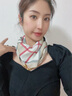 范詩(shī)奧新款小圍巾女士磁吸扣棉麻通勤韓版百搭時(shí)尚護頸方巾圍脖絲巾防風(fēng) 棉麻磁扣-線(xiàn)條格子 曬單實(shí)拍圖