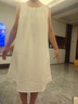 貓人睡衣女士睡裙夏季七夕情人節(jié)禮物送女友帶胸墊吊帶無(wú)袖家居服米色 曬單實(shí)拍圖