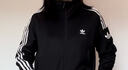 adidas復古風(fēng)針織休閑運動(dòng)立領(lǐng)夾克外套女秋季阿迪達斯官方三葉草 黑色(推薦選大一碼)   L 曬單實(shí)拍圖