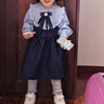 ASK JUNIOR【可拆卸蝴蝶結】?jì)和棺忧锛炯賰杉W(xué)院風(fēng)襯衫連衣裙 曬單實(shí)拍圖
