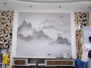 席精靈新中式樓閣山水無(wú)縫壁布電視背景墻紙硬包壁畫(huà)飯店客餐廳裝飾墻布 膚感絲絨布 曬單實(shí)拍圖