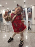 G.DUCKKIDS童裝漢服女童旗袍裙冬季24新款拜年服女孩過(guò)年衣服兒童裙子新中式 團圓棉衣裙 加絨 100 尺碼2~3歲【 90-100cm】 曬單實(shí)拍圖