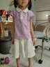 笛莎（DEESHA）童裝女童套裝2025夏季新款小女孩芭蕾運(yùn)動風(fēng)蝴蝶結(jié)polo裙褲套裝 粉紫 120 曬單實(shí)拍圖