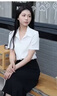 伯德小姐藍色短袖襯衫女裝夏季職業(yè)面試穿搭正裝上衣通勤內搭襯衣 CSB01 白色長(cháng)袖【抗皺垂順】四季款 2XL -適合130-140斤可穿 曬單實(shí)拍圖