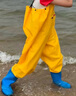 戰流女士下水褲趕海裝備大人防水衣下半身涉水服水褲水鞋連體全身雨褲 黃色背帶褲(大口袋)【3D修身】 均碼 (37 鞋碼) 曬單實(shí)拍圖