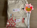 名創(chuàng)優(yōu)品（MINISO）純棉t恤男大碼潮牌圓領(lǐng)長袖200斤胖子男裝衣服休閑簡約內(nèi)搭打底衫 淺米(m冰塊柯基胸標) XL 180(體重140-160斤左右) 曬單實拍圖