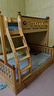 金多喜全實(shí)木兒童床上下床高低床上下鋪雙層床奶油風(fēng)母子床 進(jìn)口櫸木 爬梯款+書(shū)架+抽屜+上下床墊 1500mm*1900mm 曬單實(shí)拍圖