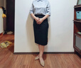 伯德小姐黑色面試半身裙女夏季短裙職業(yè)一步裙正裝包臀半裙西裝裙 曬單實(shí)拍圖