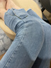 休閑喇叭牛仔褲女2024夏季新款韓版小個(gè)子高腰顯瘦七分褲喇叭褲 5194淺藍(lán)色 30 碼/2XL丨建議120-130斤 曬單實(shí)拍圖