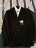 休塔（SUITUP ）【高品質(zhì)】西服男套裝雙排扣高級感紳士西裝男結(jié)婚禮服正裝三件套 雙排佩納墨黑【上衣+褲子】 XL 【50A】 下單可備注褲子碼數(shù) 曬單實拍圖